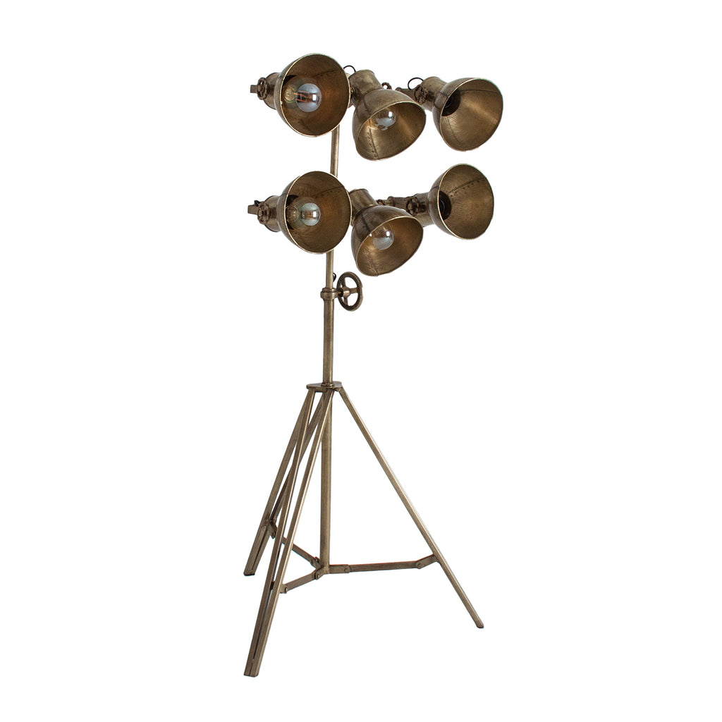 Vintage Tripod Stehlampe in Gold 