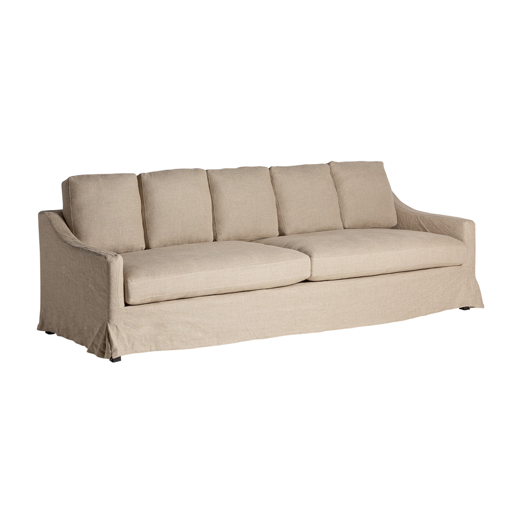 Beiges Viersitzer Sofa aus Kiefernholz 