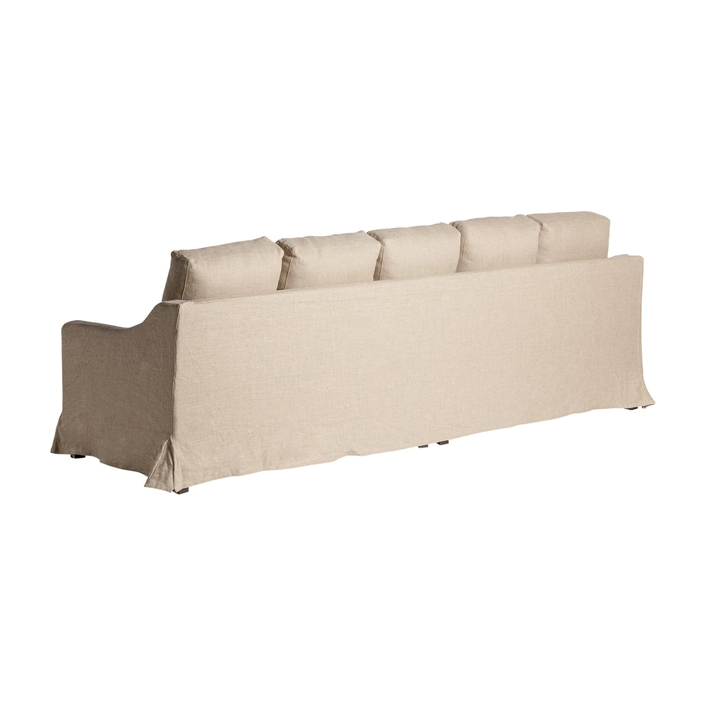 Beiges Viersitzer Sofa aus Kiefernholz 