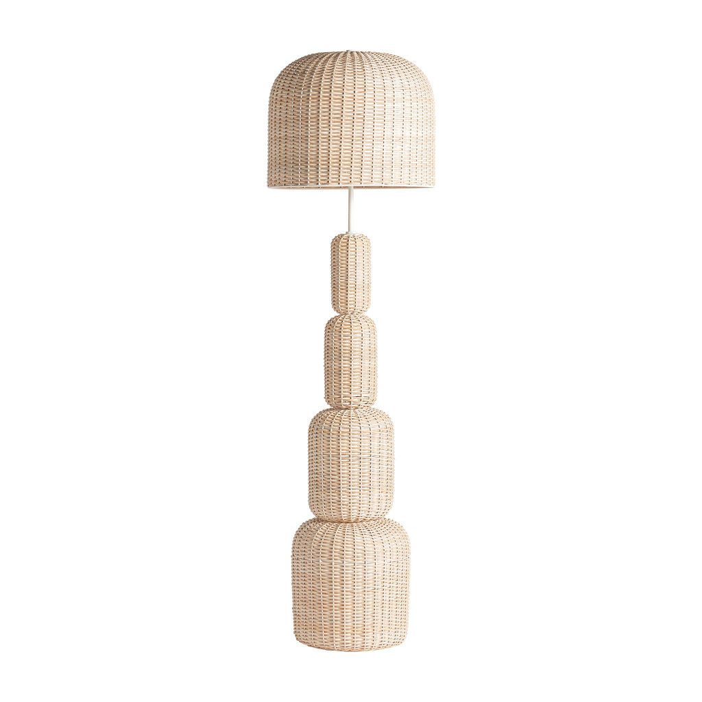 Boho Stehlampe aus Rattan 