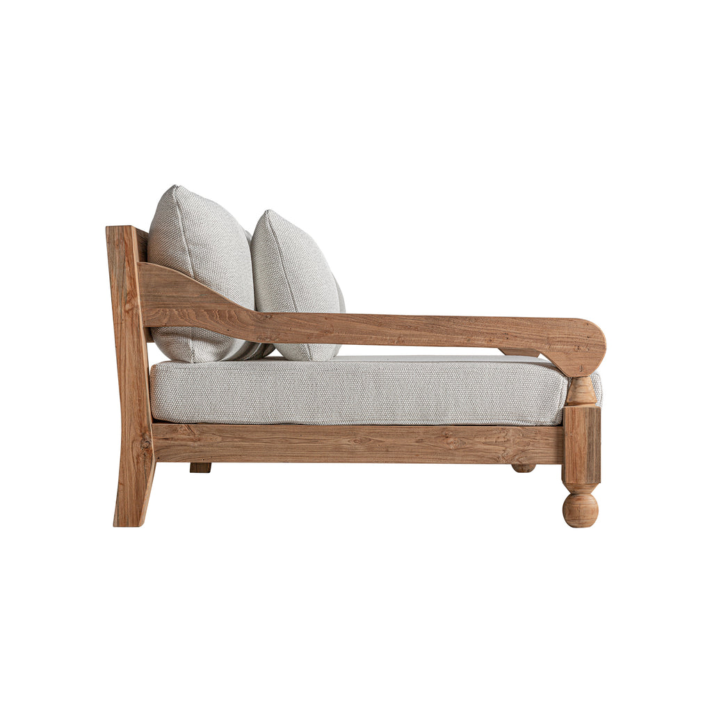 Designer Outdoor Sofa aus Holz mit Weißen Kissen