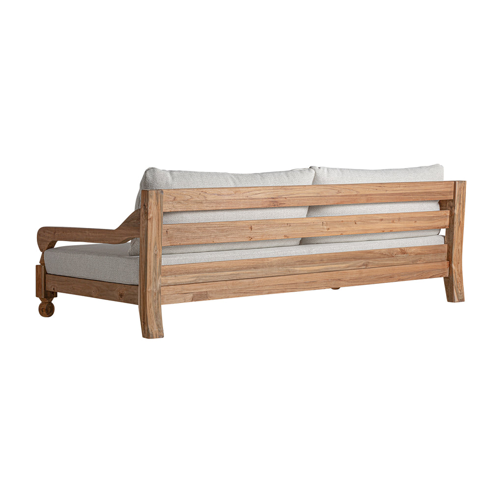 Designer Outdoor Sofa aus Holz mit Weißen Kissen