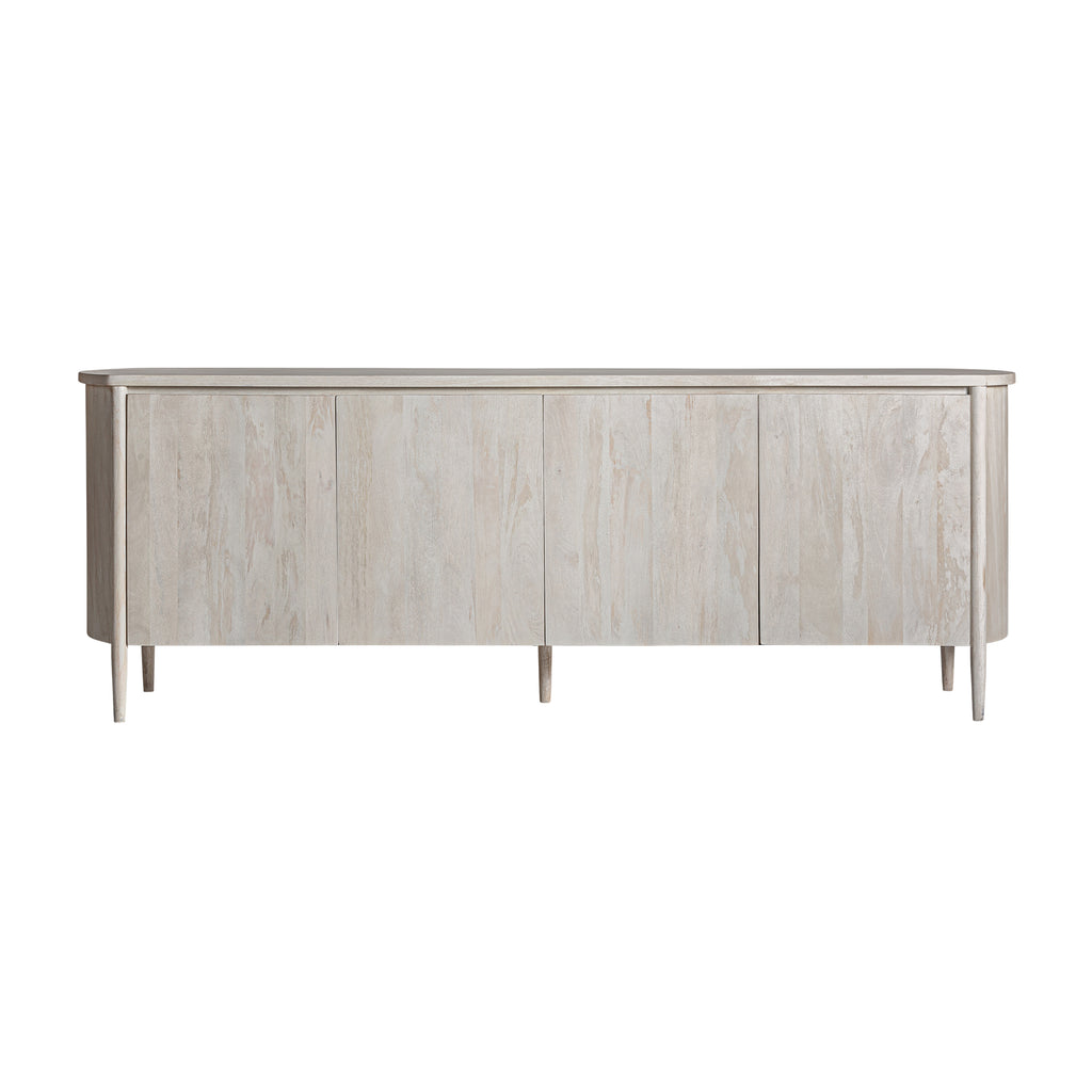 Cremefarbenes Viertüriges Sideboard aus Mangoholz