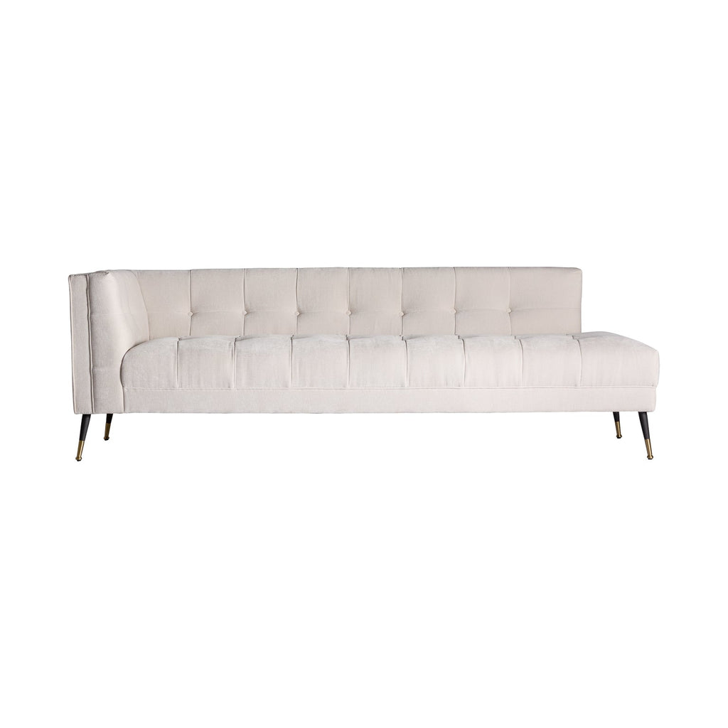 Art Deco Sofa aus Kiefernholz bezogen mit cremeweisser Baumwolle - Maison Oudh