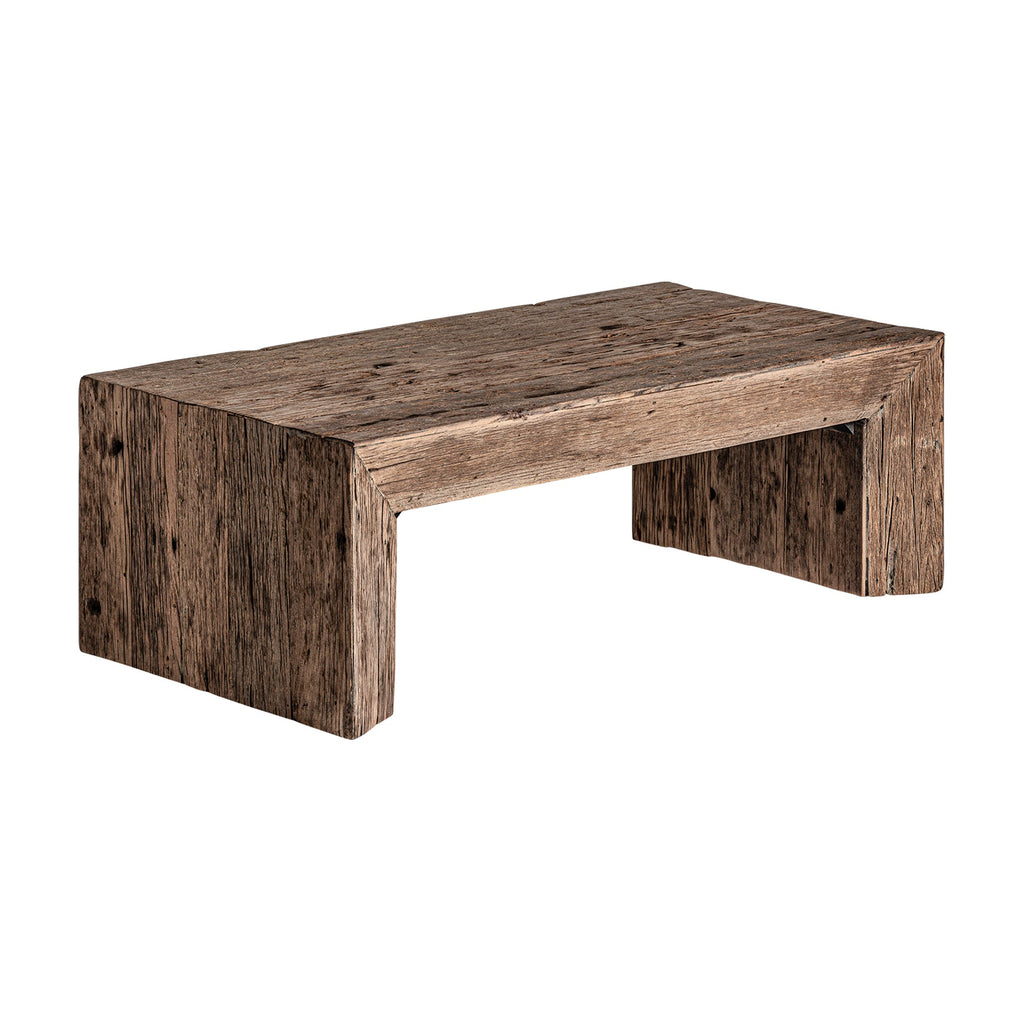 Grosser Couchtisch Unikat aus recyceltem Holz hergestellt in Handarbeit - Maison Oudh