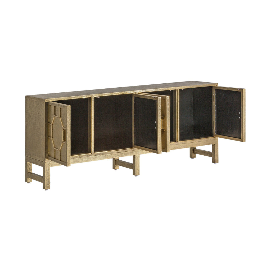 Sideboard in Gold aus Messing mit vier Türen - Maison Oudh